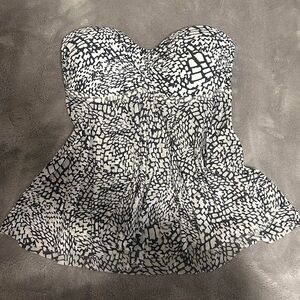 Merona Beige and Black Strapless Top